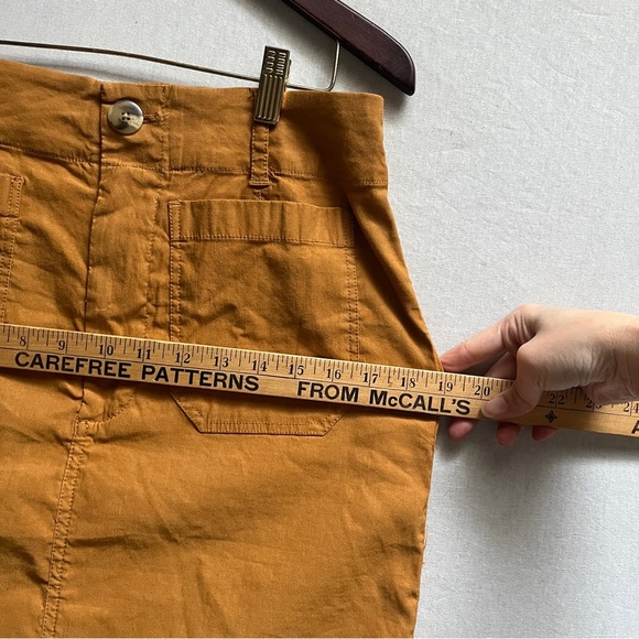 Anthropologie Maeve Colette Utility Midi Skirt Mustard Size M - Picture 7 of 10